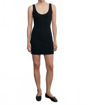 NEW ENZA COSTA jacquard tank mini dress in black